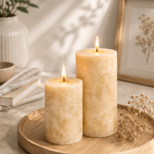 Handcrafted Beige Marble Soy Wax Candle