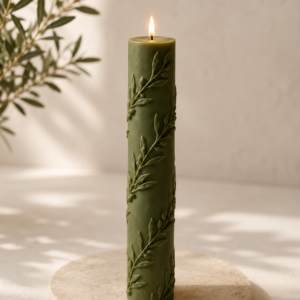 Handcrafted Sculptural Soy Wax Pillar Candle