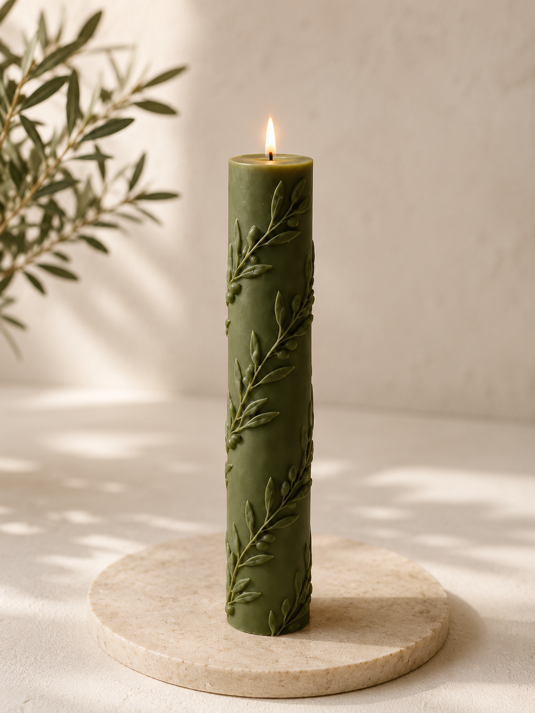 Handcrafted Sculptural Soy Wax Pillar Candle